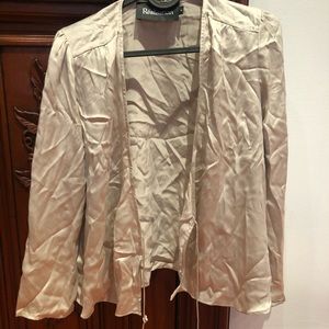 Realisation Par Bianca tie top in silver silk